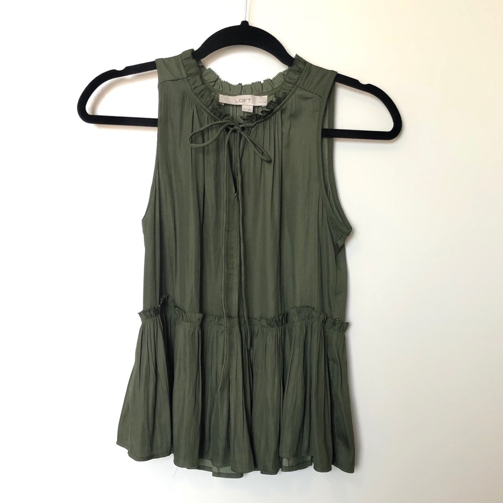 Loft Forest Green Sleeveless Top